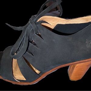 FRYE  Navy Suede Heeled Sandals